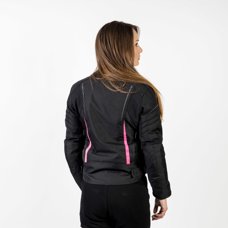 Veste de moto Ozone Flow noire et rose pour femmes soldes