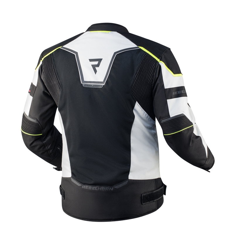 Veste de moto Rebelhorn Hiflow IV noir-argent-jaune fluo soldes