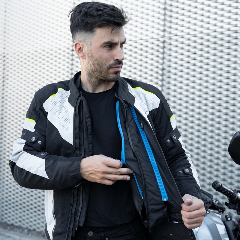 Veste de moto Rebelhorn Hiflow IV noir-argent-jaune fluo soldes