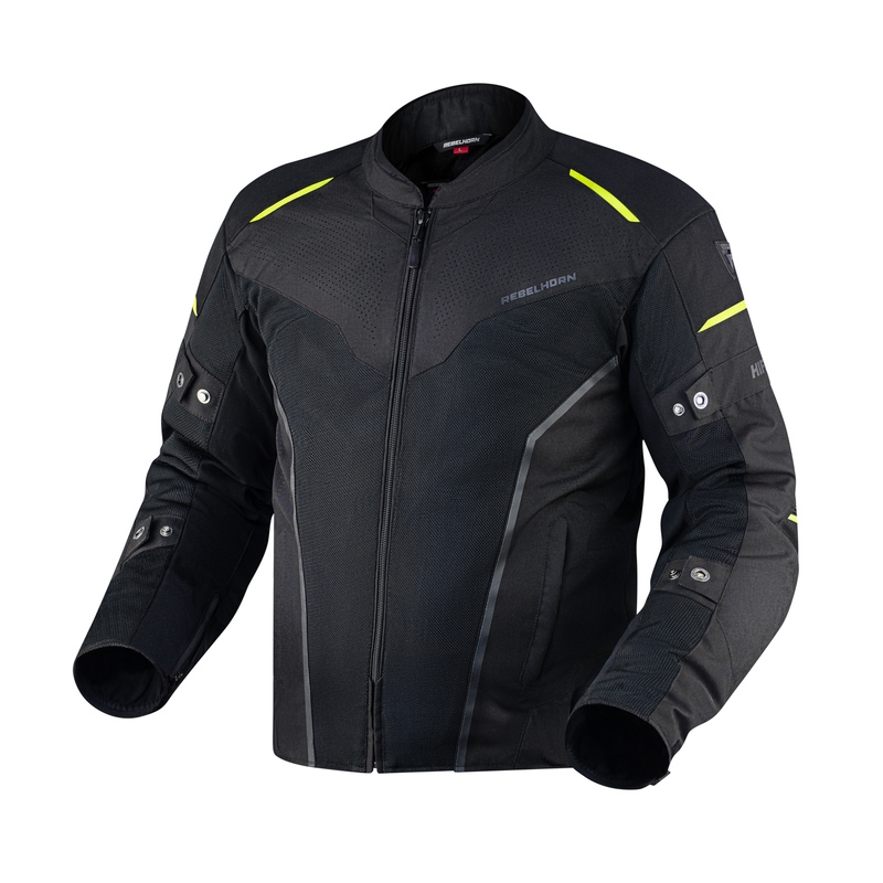 Veste de moto Rebelhorn Hiflow IV noir-jaune fluo soldes