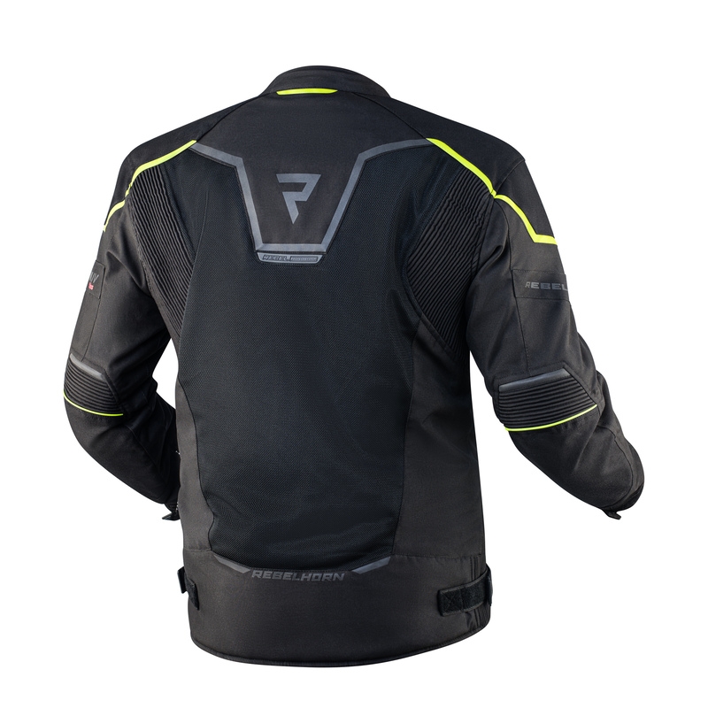 Veste de moto Rebelhorn Hiflow IV noir-jaune fluo soldes