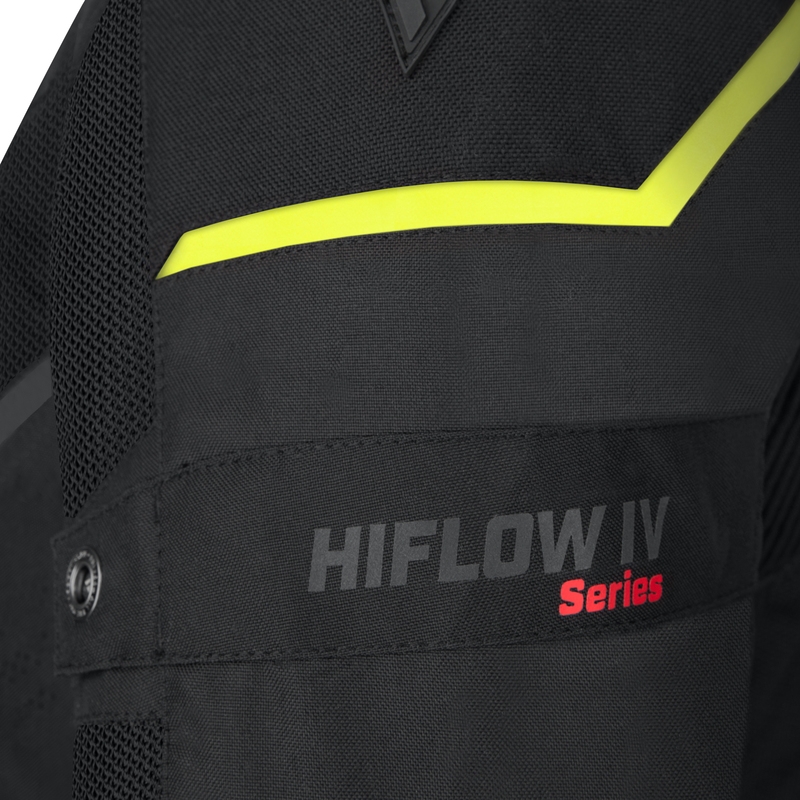 Veste de moto Rebelhorn Hiflow IV noir-jaune fluo soldes