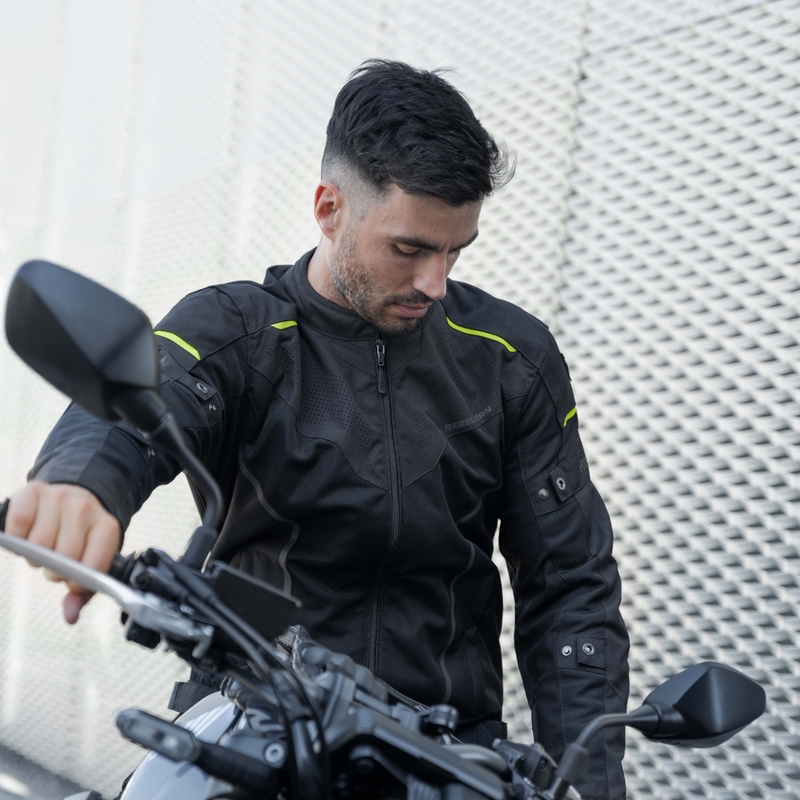Veste de moto Rebelhorn Hiflow IV noir-jaune fluo soldes