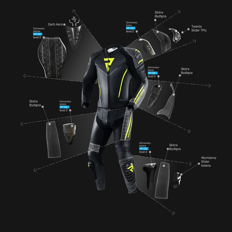 Pantalon de moto Rebelhorn Fighter noir-jaune fluo soldes