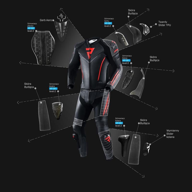 Pantalon de moto Rebelhorn Fighter noir-rouge fluo soldes