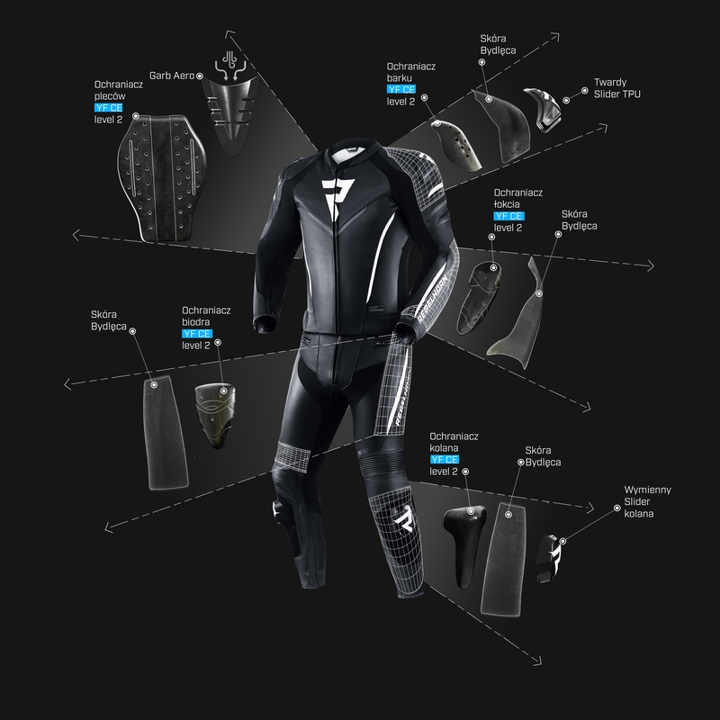 Pantalon de moto Rebelhorn Fighter noir et blanc soldes