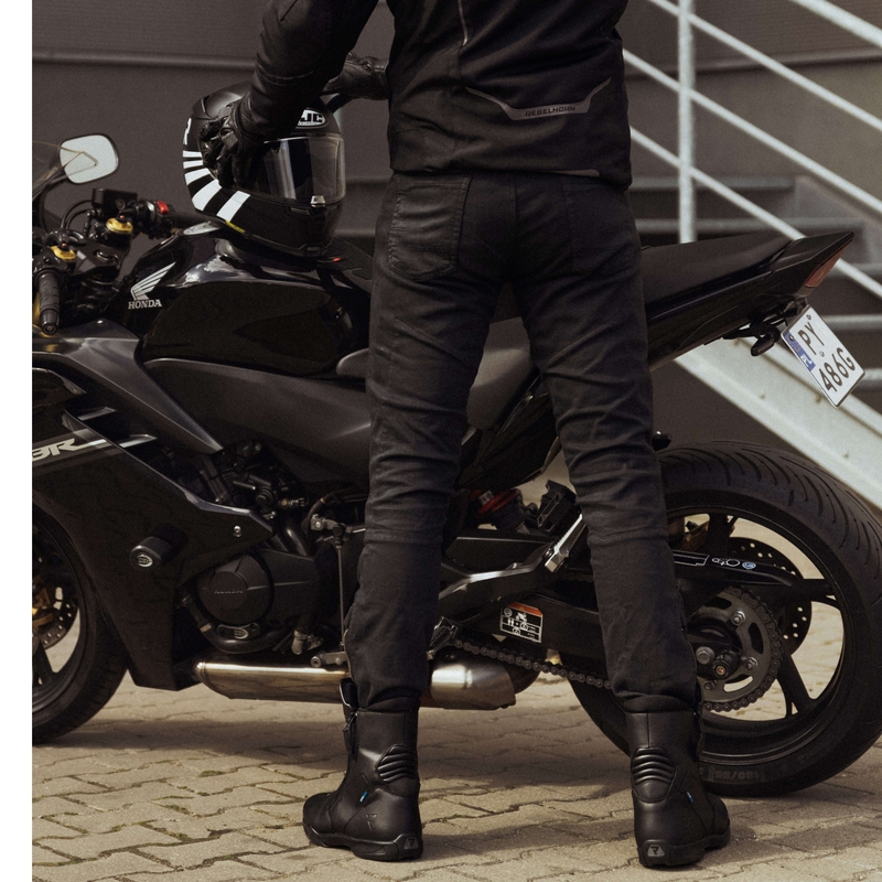 Jeans moto noirs Rebelhorn Hawk III soldes