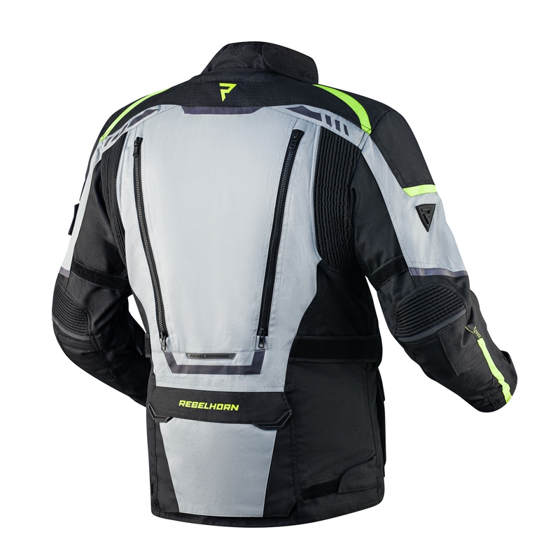 Veste de moto Rebelhorn Cubby IV noir-gris-jaune fluo soldes