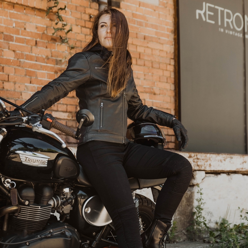 Veste moto Ozone Striker pour femme - Noir