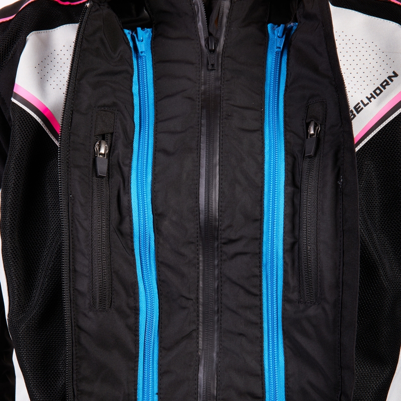 Veste de moto Rebelhorn Hiflow IV Black-Silver-Pink pour femme soldes