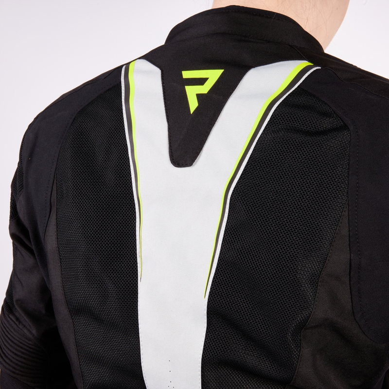 Veste de moto Rebelhorn Hiflow IV Black-Silver-Fluo Yellow pour femme soldes