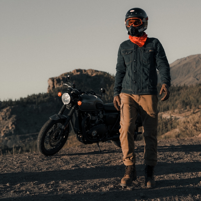 Jeans moto BROGER Alaska II marron clair