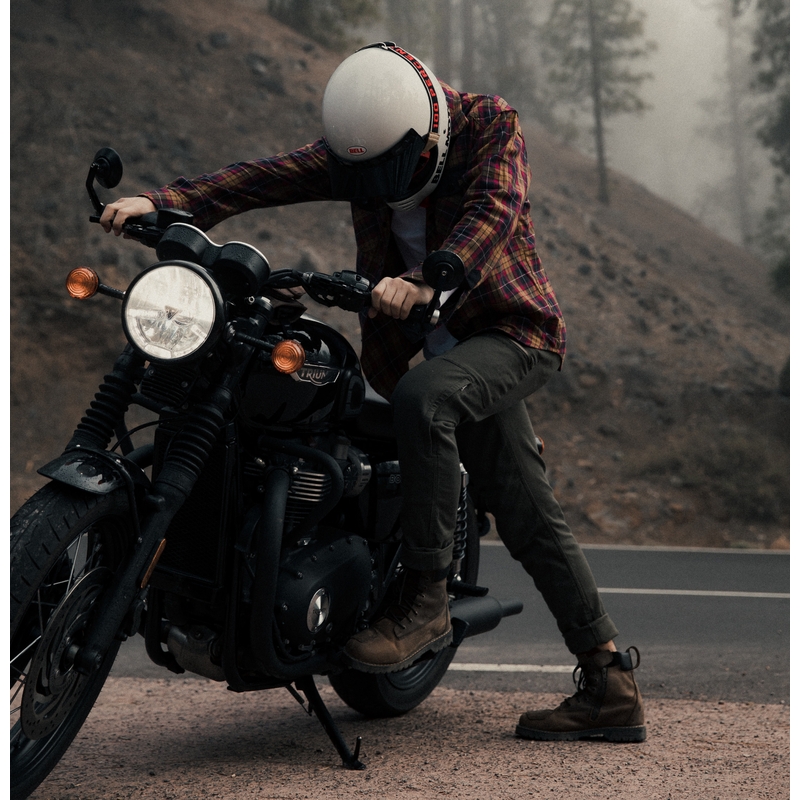 BROGER Alaska II jeans moto vert olive soldes