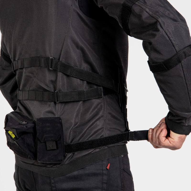 Veste moto Rebelhorn Brutale noir-jaune fluo