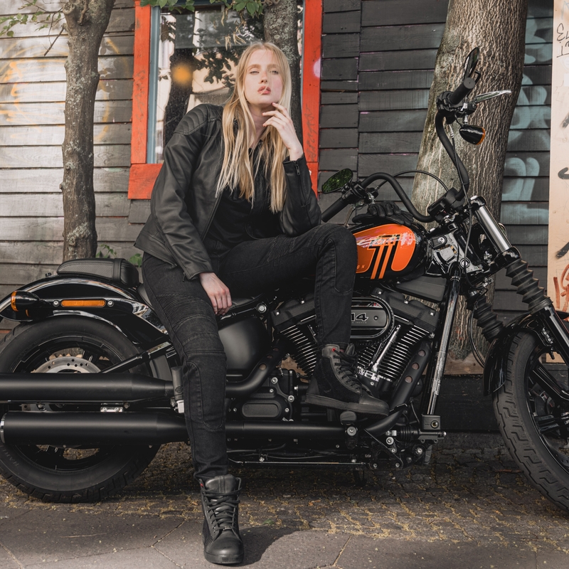 Jeans moto Rebelhorn Vandal Black pour femme soldes