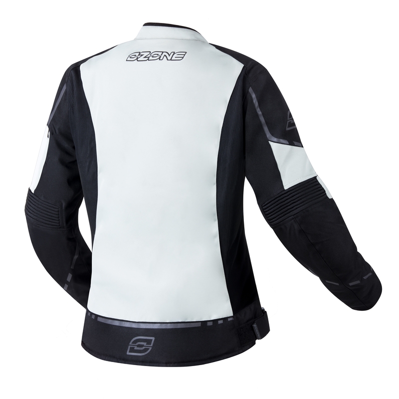 Veste moto Ozone Jet II pour femme, gris et noir soldes