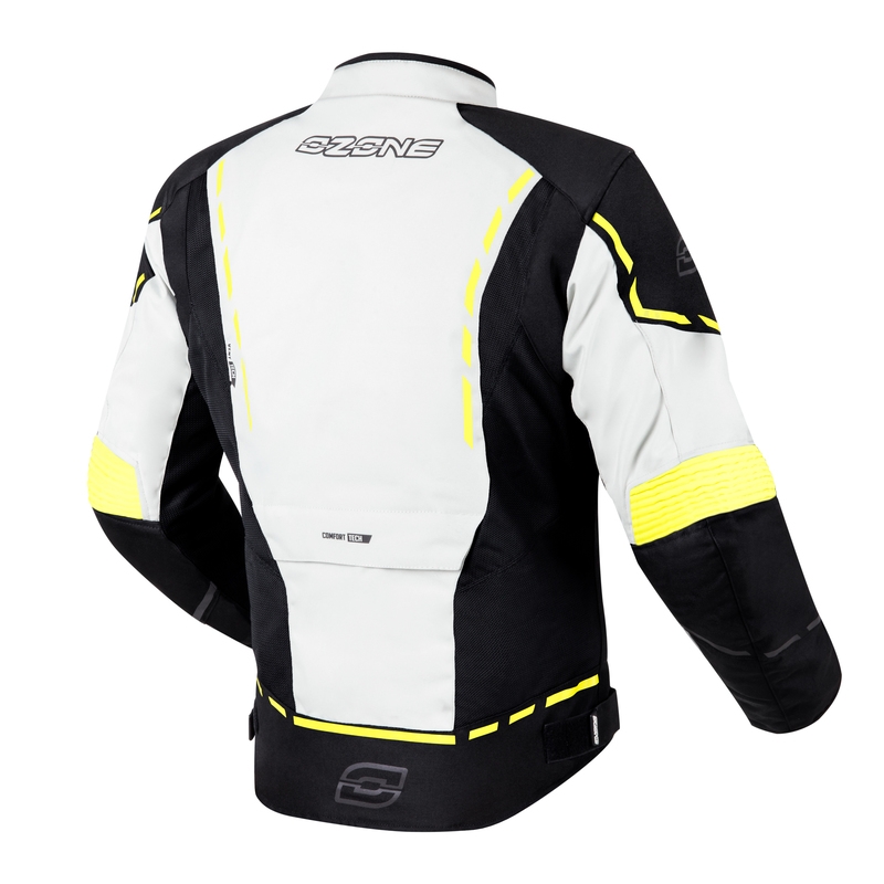 Veste moto Ozone Jet II gris-noir-jaune fluo soldes