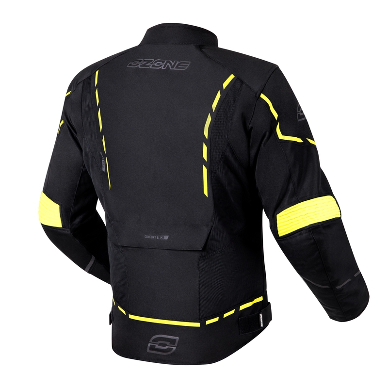 Veste moto Ozone Jet II noir-jaune fluo soldes