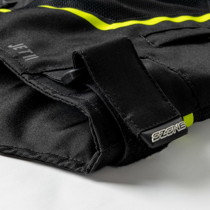 Veste moto Ozone Jet II noir-jaune fluo soldes