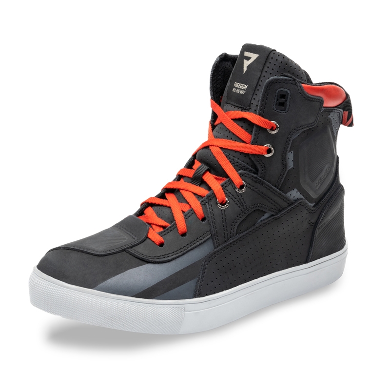 Bottes de moto Rebelhorn Vandal noires et rouges soldes