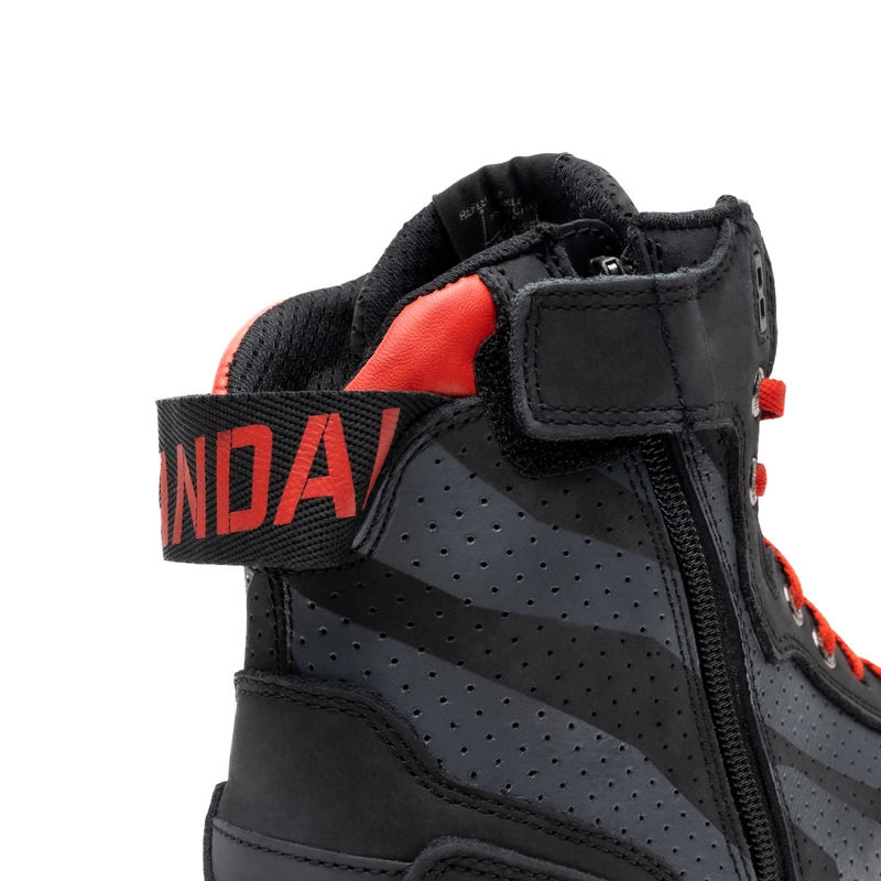 Bottes de moto Rebelhorn Vandal noires et rouges soldes
