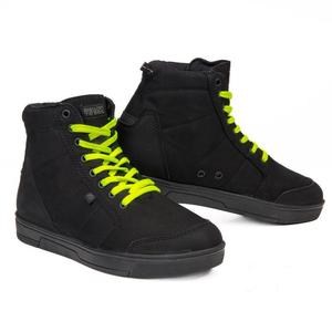Bottes de moto Ozone Town noir-jaune fluo