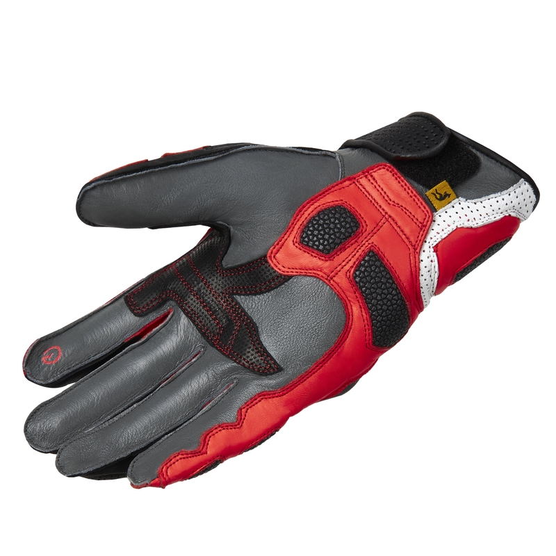 Gants de moto Rebelhorn ST Short noir-gris-rouge fluo soldes
