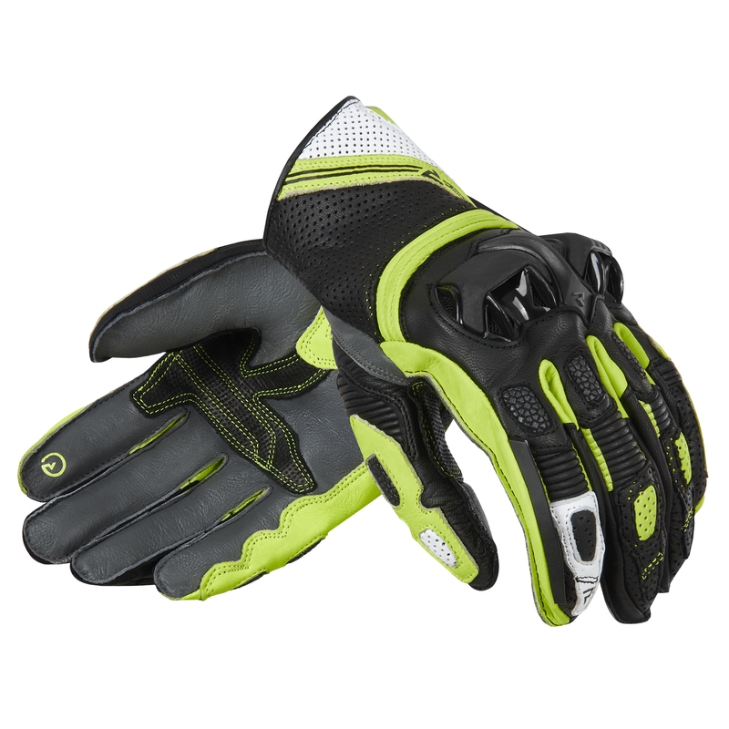 Gants de moto Rebelhorn ST Short noir-gris-jaune fluo soldes