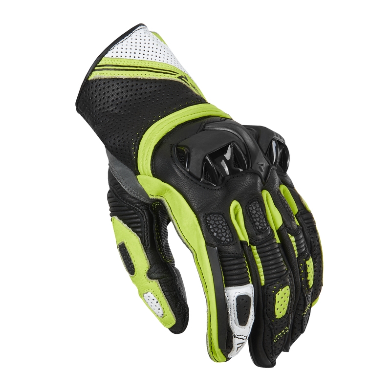 Gants de moto Rebelhorn ST Short noir-gris-jaune fluo soldes