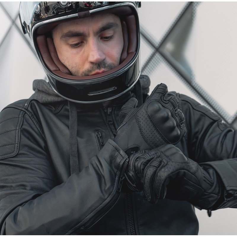 Gants moto Rebelhorn Thug II noir perforé