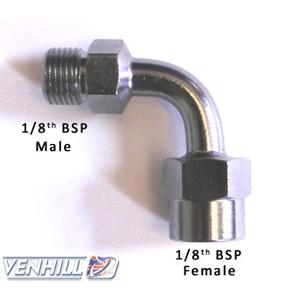 Swivel joint Venhill POWERHOSEPLUS 90 deg 1/8 TH BSP chrom