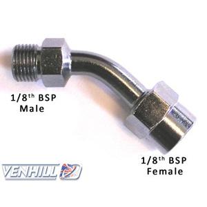 Swivel joint Venhill POWERHOSEPLUS 45 deg 1/8TH BSP chrom