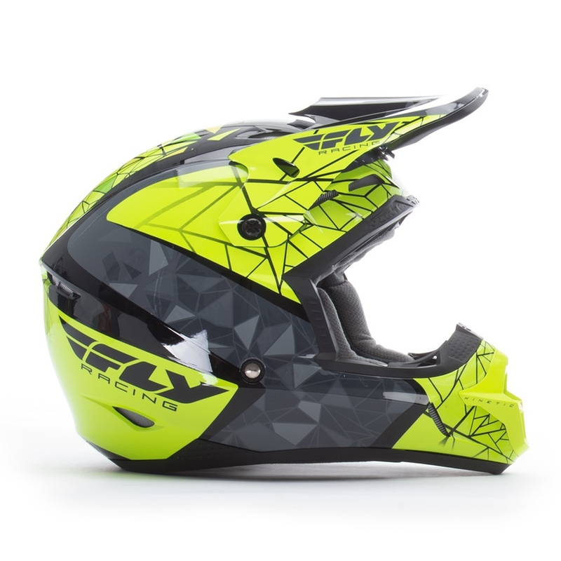 Motokrosová přilba FLY Racing Kinetic CRUX - USA fluo žluto-šedo-černá výprodej