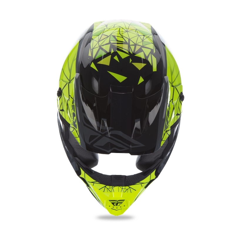 Motokrosová přilba FLY Racing Kinetic CRUX - USA fluo žluto-šedo-černá výprodej