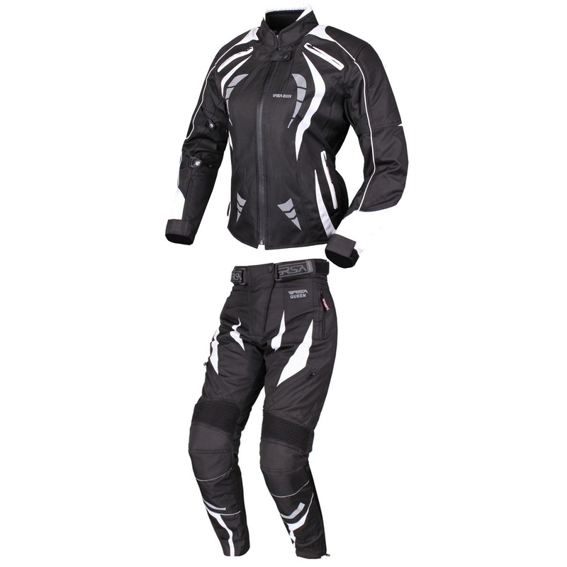 Combinaison moto noire et blanche RSA Queen pour femmes soldes
