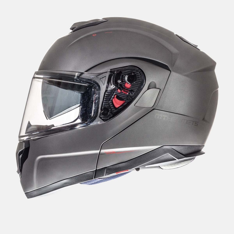 Casque moto MT Atom titane soldes