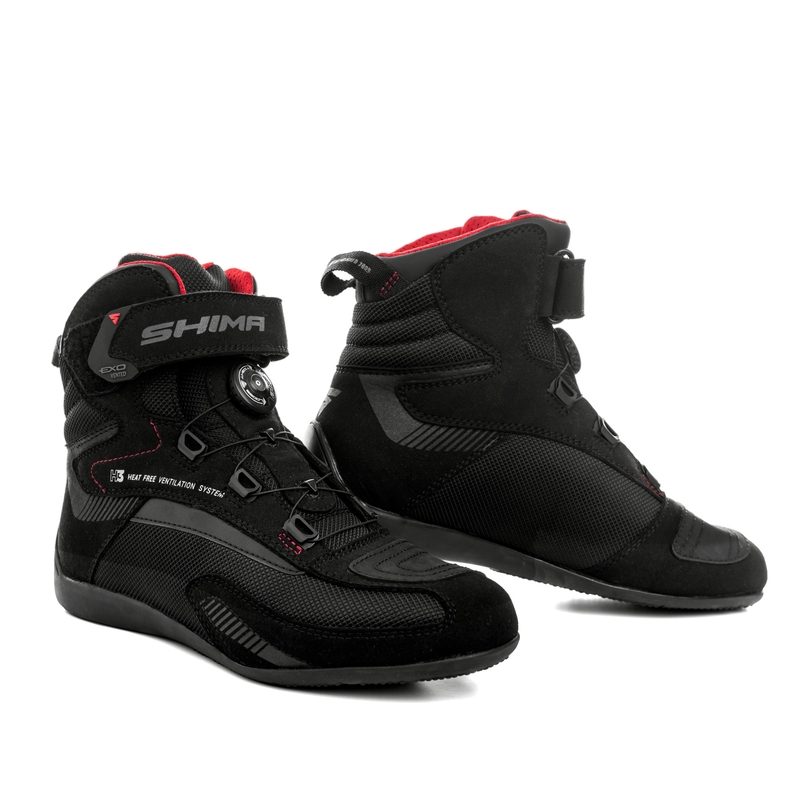 Bottes de moto Shima Exo Vented noir-gris-rouge pour femmes - Grade II