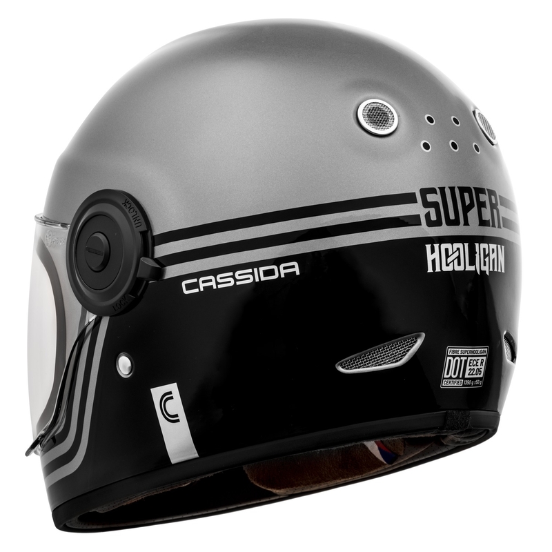 Cassida Fibre Super Hooligan Integral Motorcycle Helmet noir-gris