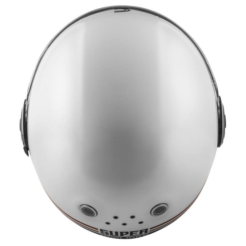 Casque de moto Cassida Fibre Super Hooligan Carat intégral blanc-noir-rouge-or soldes