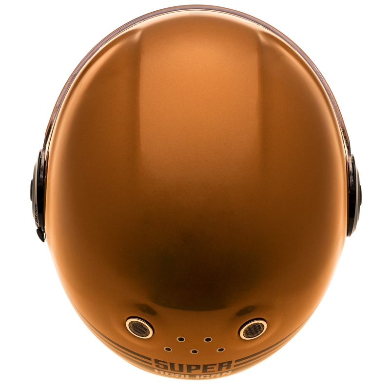 Casque moto intégral Cassida Fibre Super Hooligan noir et cuivre soldes