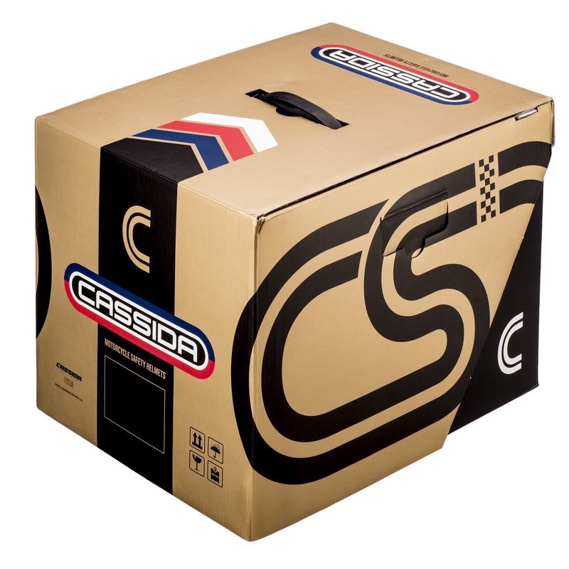 Casque moto intégral Cassida Fibre Super Hooligan noir et cuivre soldes
