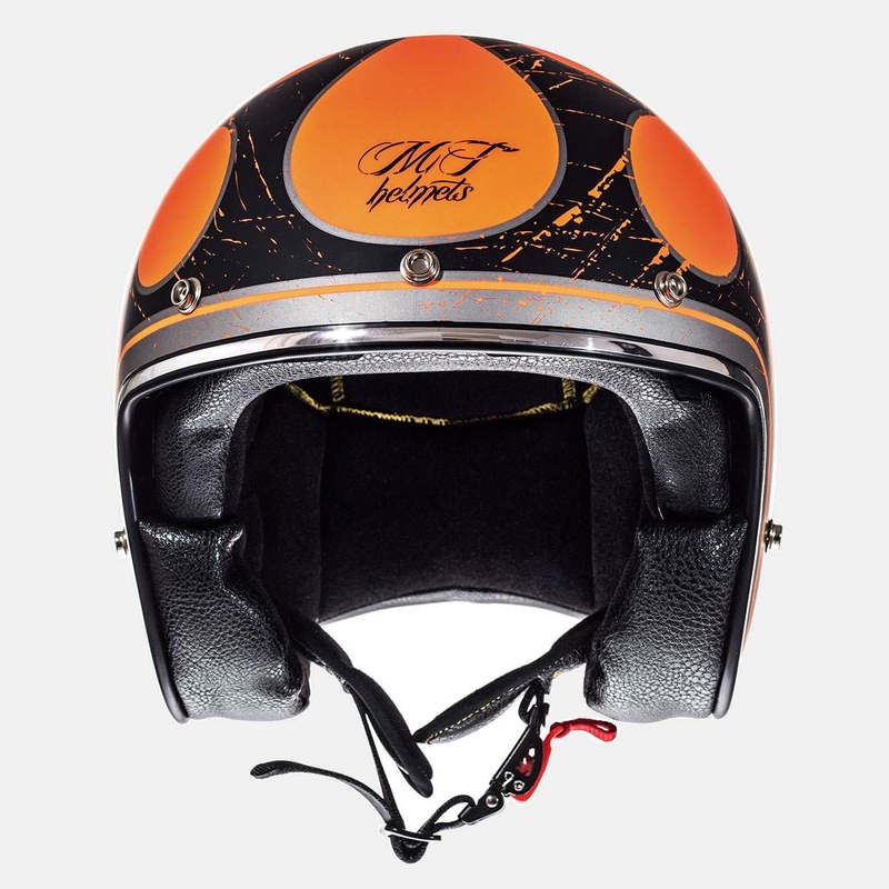 Přilba na motorku otevřená MT LeMans SV Flaming fluo oranžová výprodej