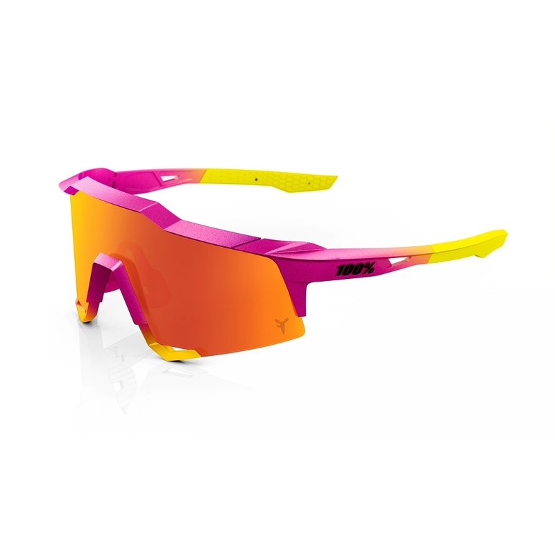 Lunettes de soleil 100% SPEEDCRAFT Fernando Tatis JR rose-jaune (verre rouge HIPER)