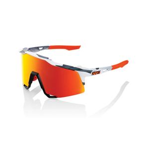 Lunettes de soleil 100% SPEEDCRAFT Soft Tact Grey Camo blanc-gris-orange (verre rouge HIPER)