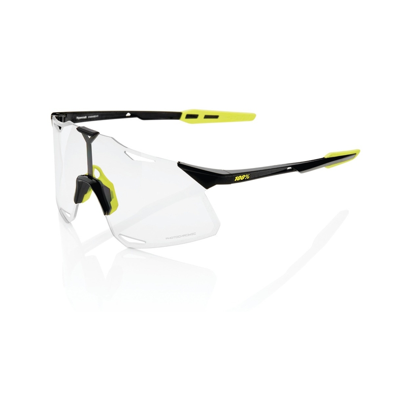 Lunettes de soleil 100% HYPERCRAFT Gloss Black noir-jaune (verre photochromique)