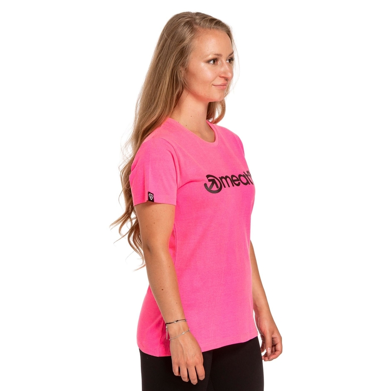 T-shirt femme Meatfly Ladies MF Logo rose fluo soldes