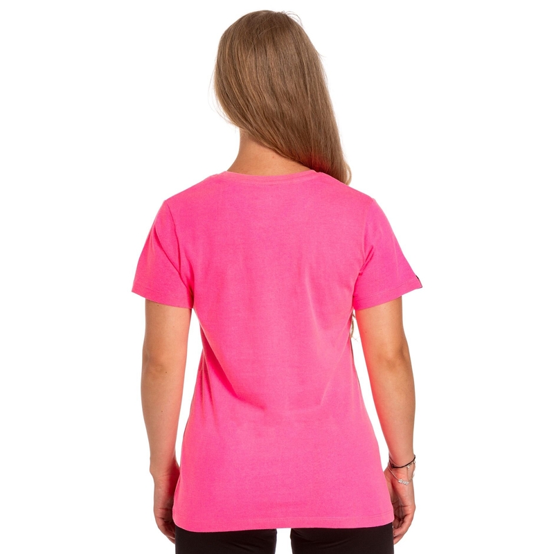 T-shirt femme Meatfly Ladies MF Logo rose fluo soldes