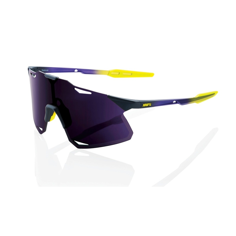 Lunettes de soleil 100% HYPERCRAFT Metallic Digital Brights violet-jaune (verre violet)