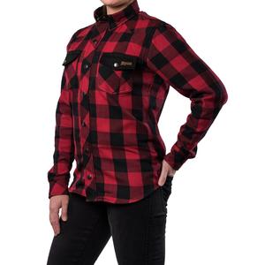 Chemise moto femme BROGER Alaska noir-rouge soldes