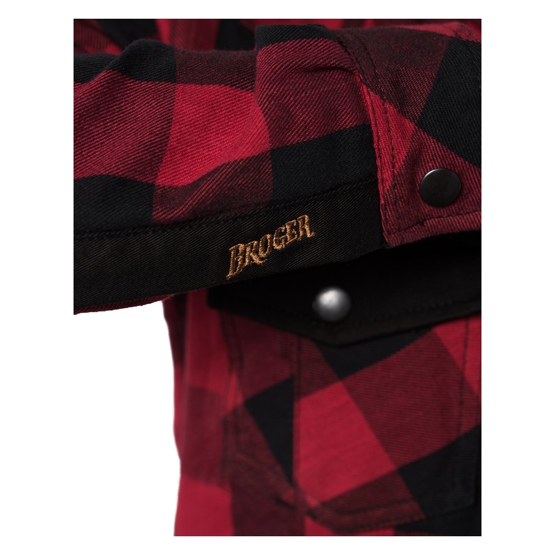 Chemise moto femme BROGER Alaska noir-rouge soldes